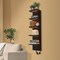 Sorbus LED Light Display Shelf - Vertical 5 Tier Wall Shelf Unit with 2 Hooks, Wall Mounted Floating Column Utility Shelving